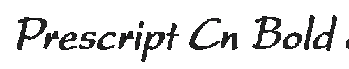 The Prescript Cn Bold Italic Italic Font