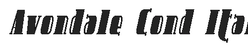 The Avondale Cond Italic Font
